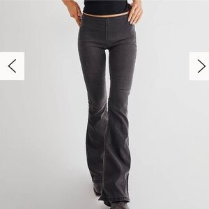 Free People Black Washed Flare Jeans